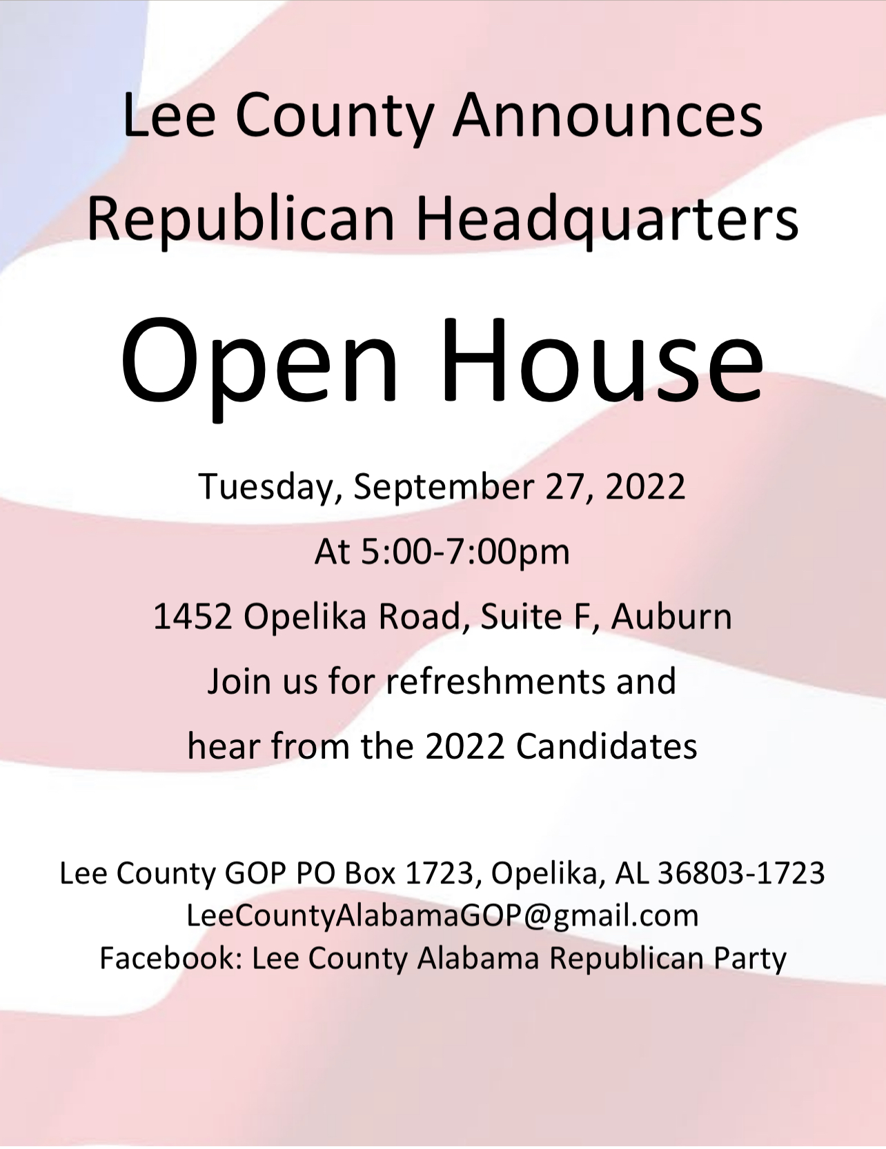 Lee County GOP Headquarters Open House - Alabama Republican Party